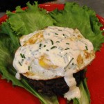 Lettuce Patty Egg Sauce Chives